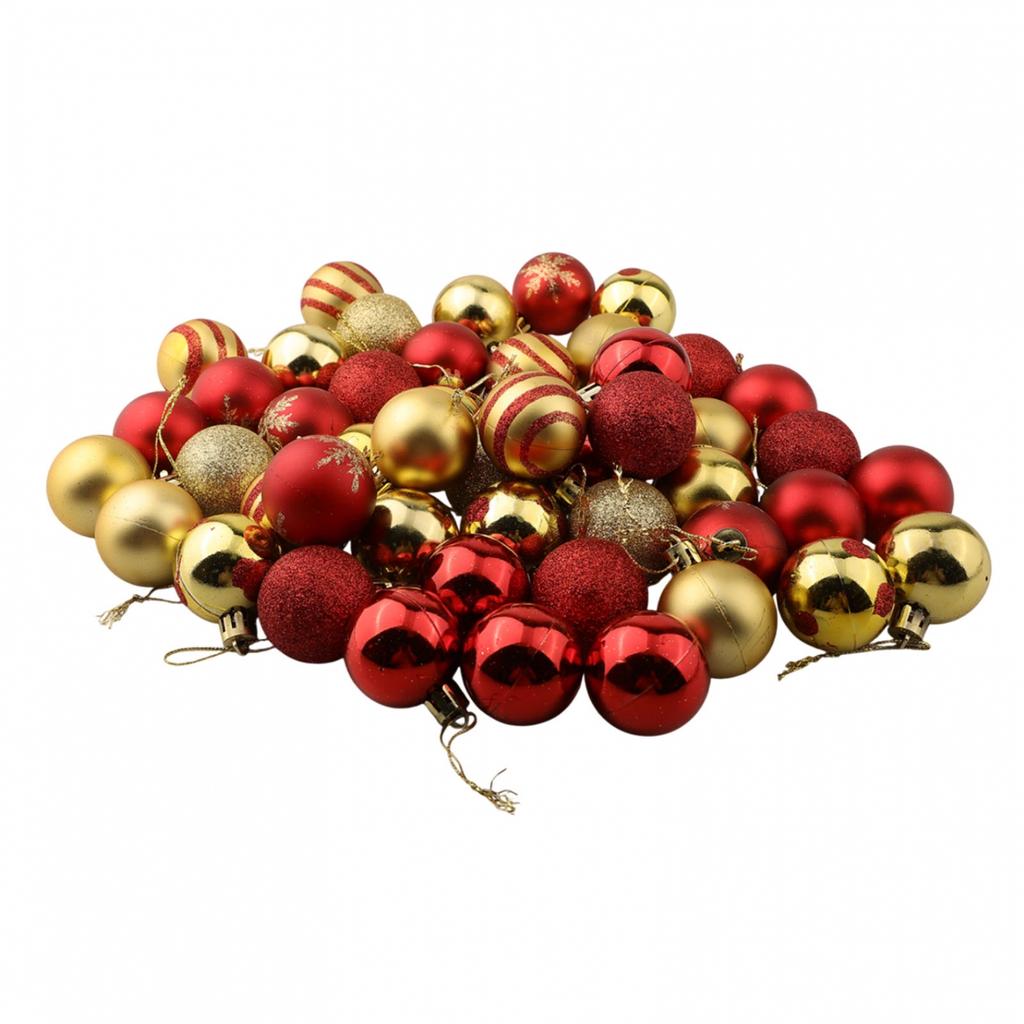 PET Material Christmas Ball Ornaments Pack of 50 for Holiday Decoration