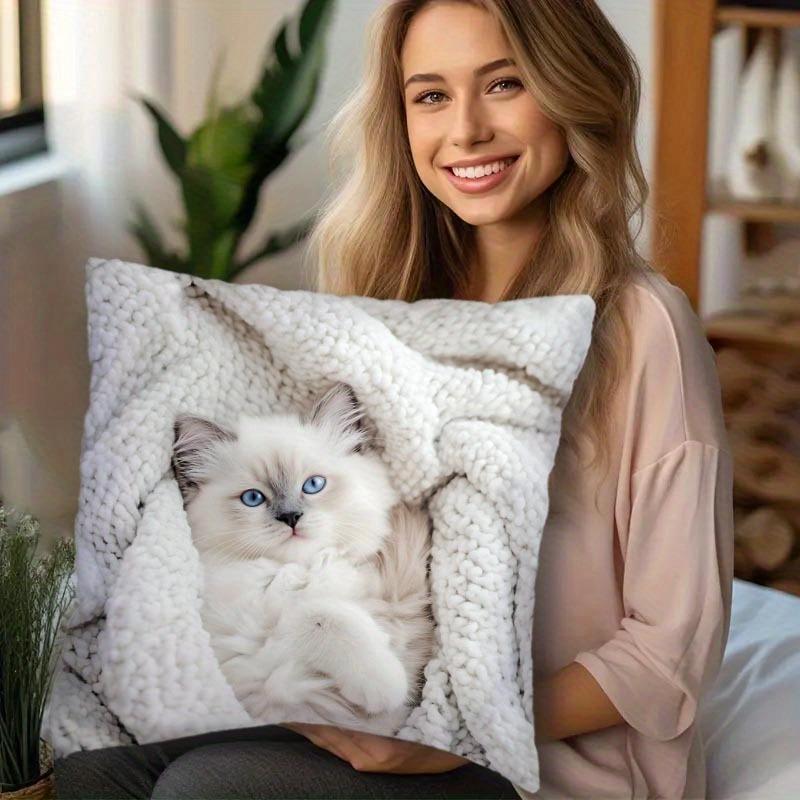 1 шт., стильная наволочка из короткого плюша