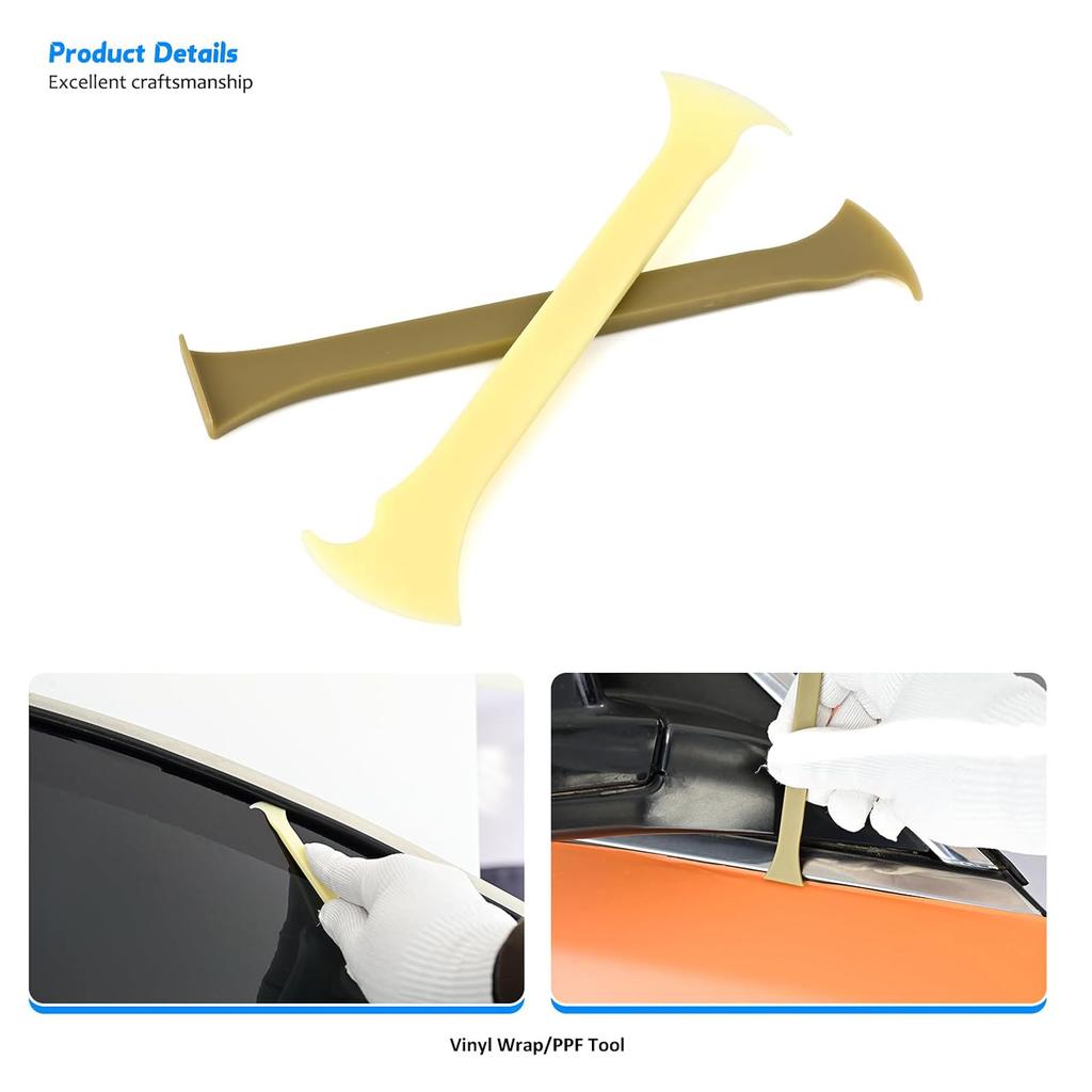 EHDIS 17pcs Micro Stick Squeegee Kit Multi-Ends Curves Slot Edge Tint Tucking Tools Carbon Fiber Film Wrap Car Vinyl Application