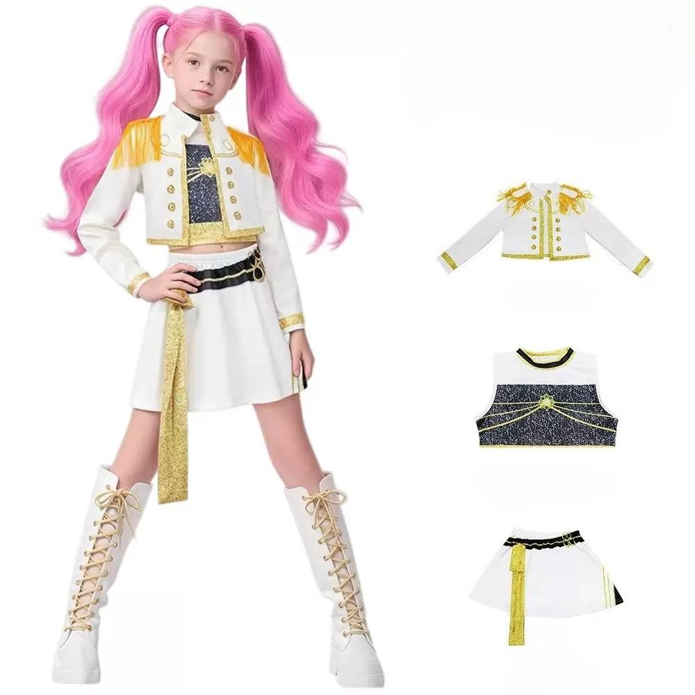 Новый Воин K Pop Маскарад Костюм Руми Косплей Зои Одежда Миры Черный 3D Печать Девичья Группа Женские Костюмы на Хэллоуин Наряды