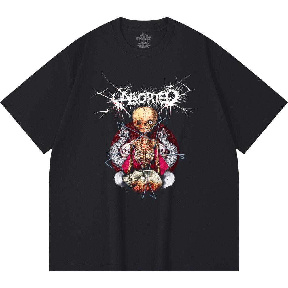 Хлопковая футболка плотностью 230 г/м² 100% Хлопок Heavy Metal Футболка с принтом рок-группы Популярная музыка Унисекс Тяжелая хлопковая футболка