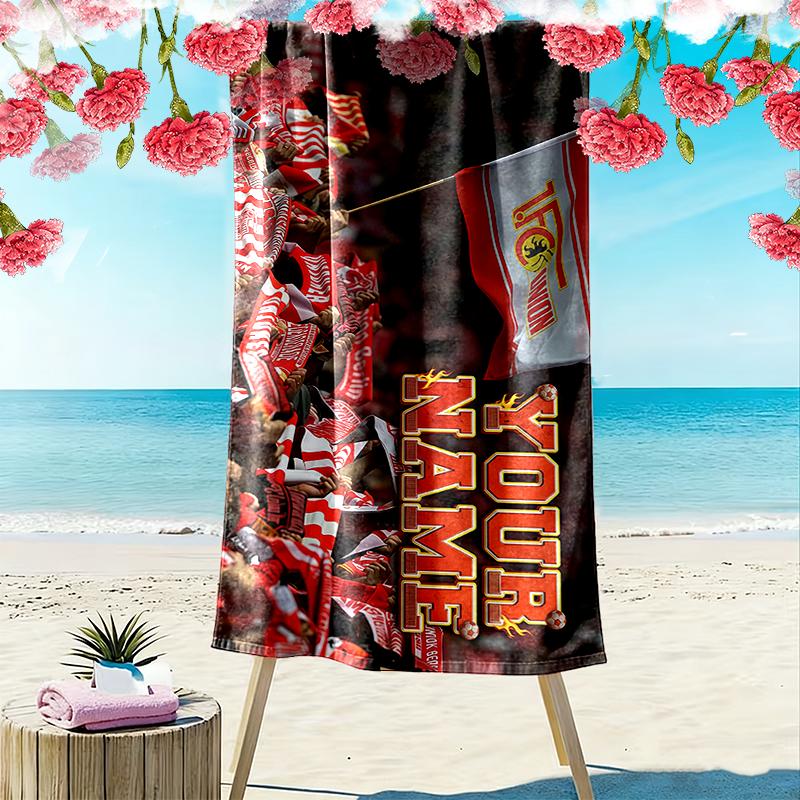 Custom Name,FC Union Berlin Print Beach Towel, Large Soft Quick Dry Towel for Beach Camping Swimming