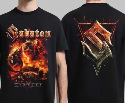 Sabaton Legends Обложка S Щит Логотип Двусторонний Унисекс Футболка Унисекс Футболка