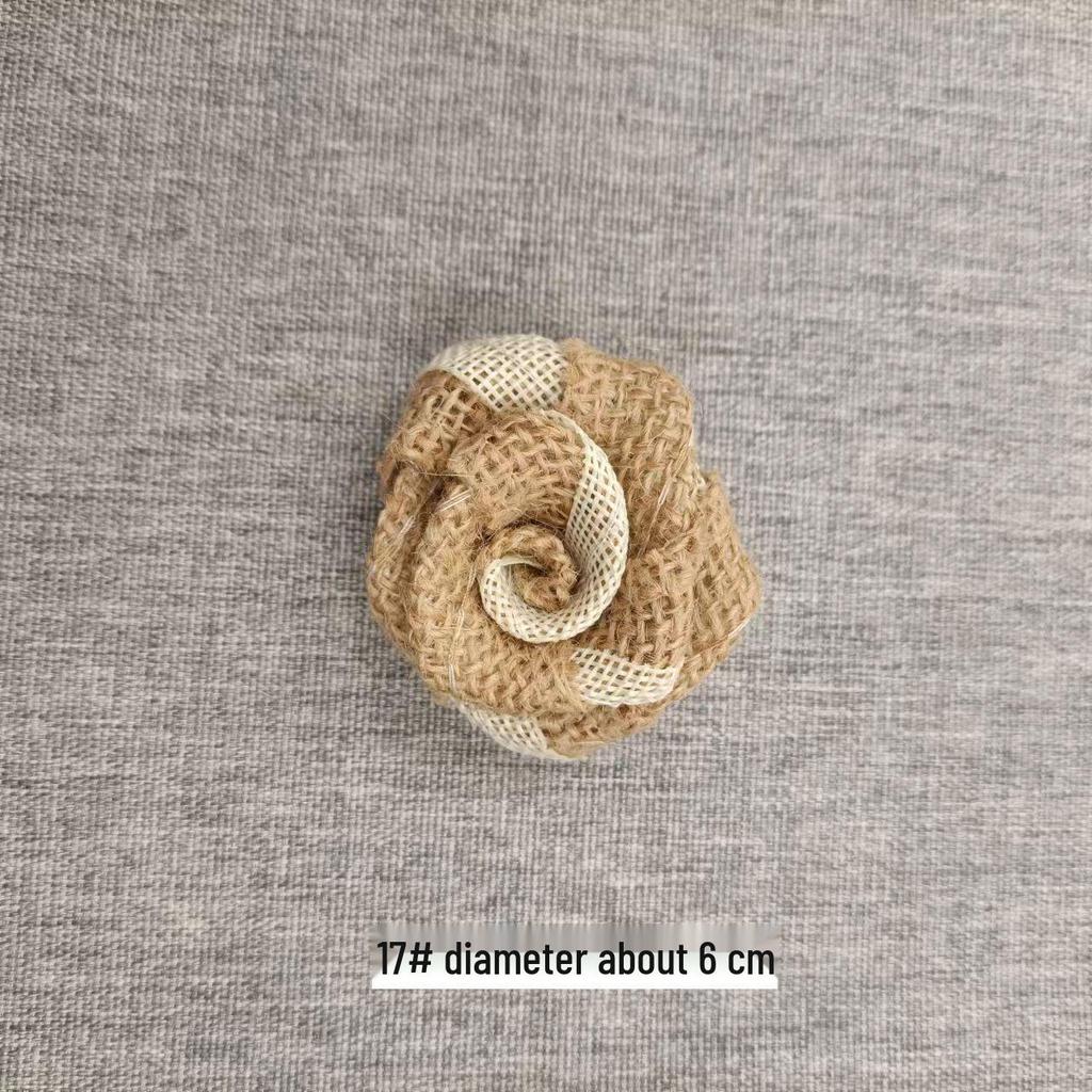 Льняная цветочная корзина ручной работы: 3D-украшение для шляпы в виде розового банта для поделок своими руками и в детском саду