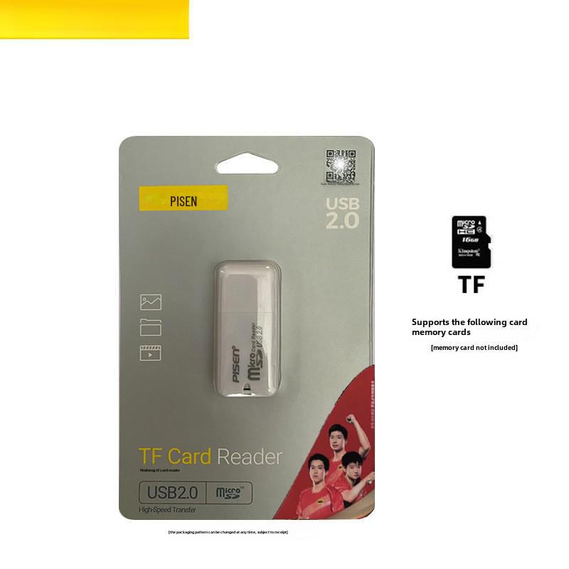 PISEN Multi-Card Reader: Mini Mobile, TF, CF, SD, MS, USB 2.0 for Phones & Cameras