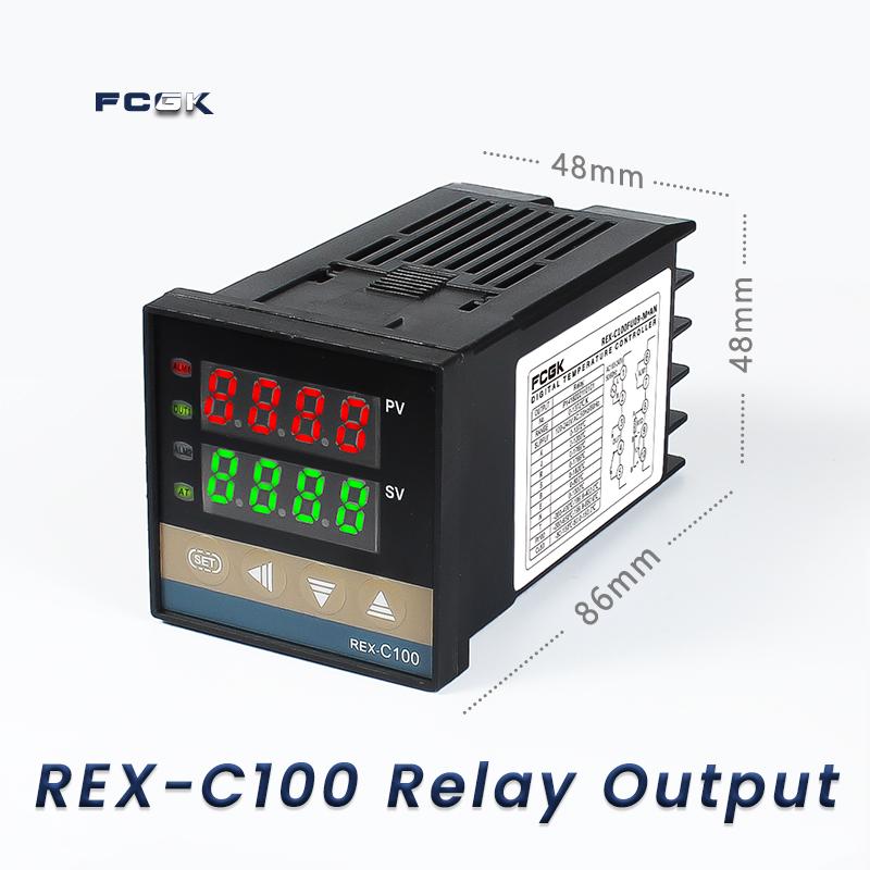 REX-C100 ПИД-регулятор температуры 220 В 400 градусов Цифровой термостат Выход 40 А Твердотельное реле (SSR) Термопара типа K