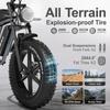 E-Bike x70 750W Dual Lithium Battery 37AH Long Range 40KM/H 20*4Fat Tire Electric Bike Mountain Electric Bicycle E-motorcycle