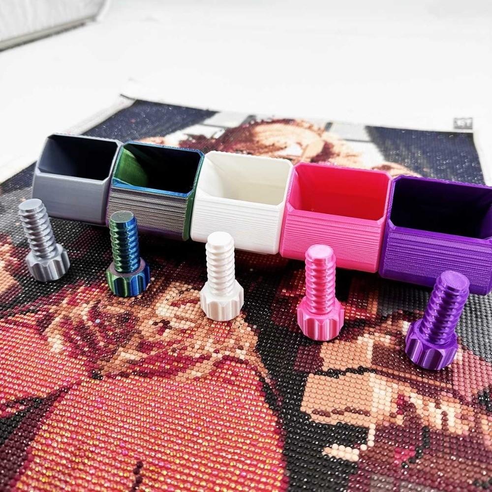 Блестящий держатель для ручек-кисточек для DIY-творчества, Цветная вышивка, Коробка для хранения с зажимом, Стойка для хранения ручек для нейл-арта