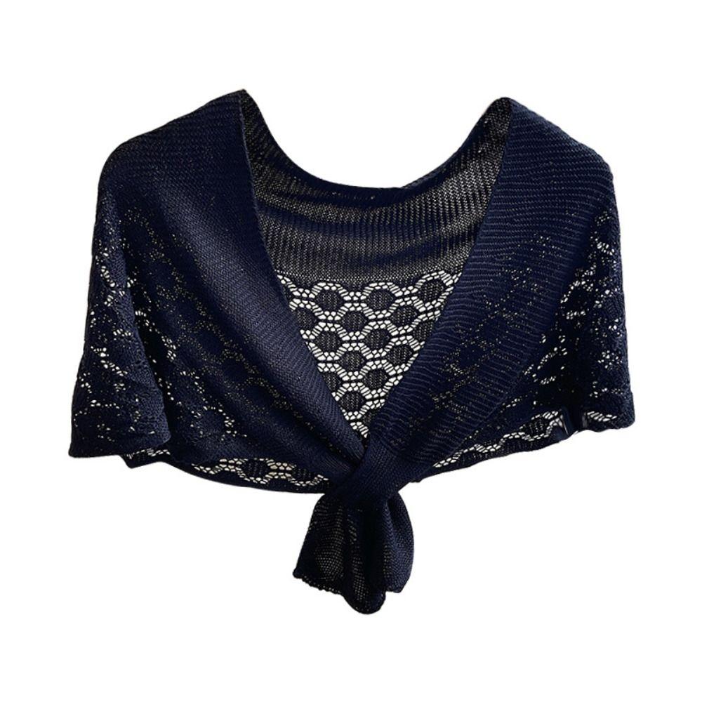 Weave Knitted Hollow Shawl Cross Blouse Shoulder Fake Collar Autumn/Winter/Spring/Summer