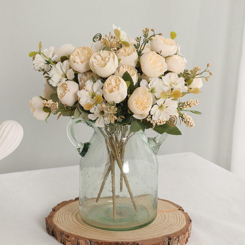 Шелковые Искусственные Цветы Чайные бутоны Розы пион Декор Свадебная стена Свадебные букеты Домашние наполнители для ваз Садовая вечеринка Милые украшения