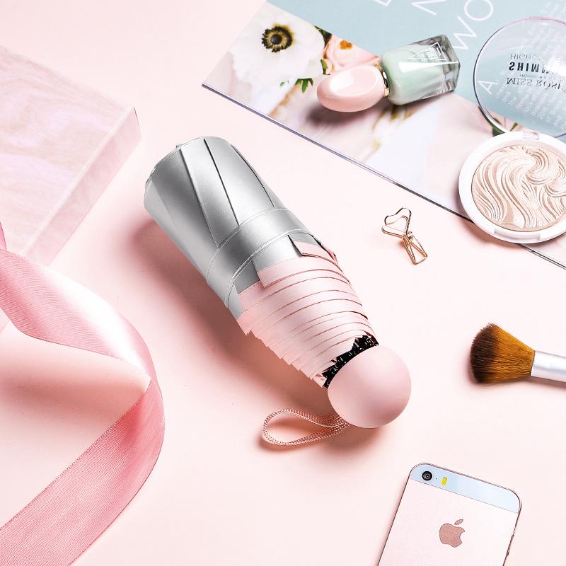 Титановое серебряное клейкое покрытие 50% скидка женский солнцезащитный зонт от солнца маленький свежий погода и дождь складной зонт зонт