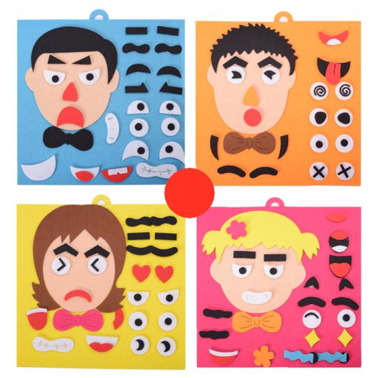 Non-Woven Five Sense Organs DIY Assembling Puzzle Jigsaw Children Training Toy