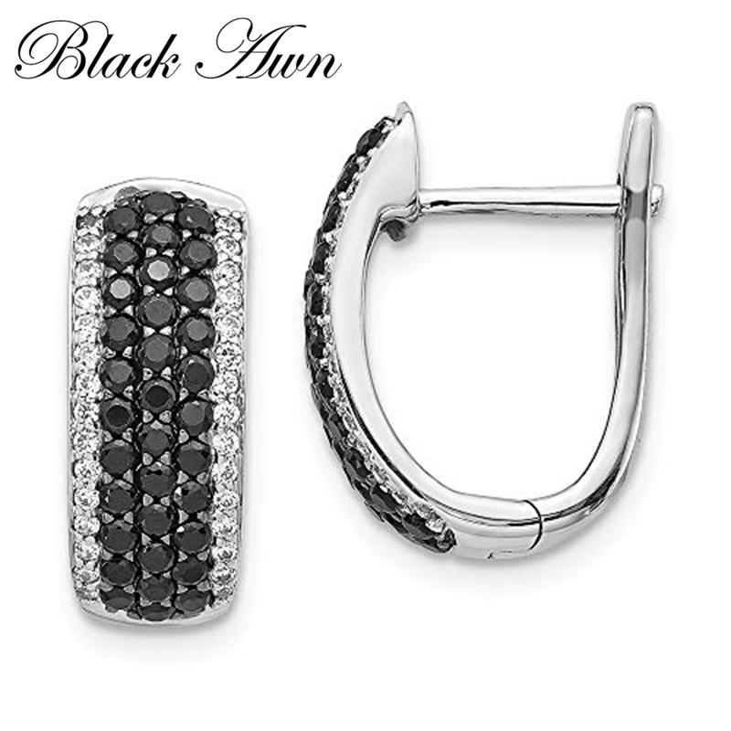 Black Awn Женские наборы из черного шпинеля, ювелирные изделия, бижутерия, модные ювелирные наборы, кольца, серьги для женщин