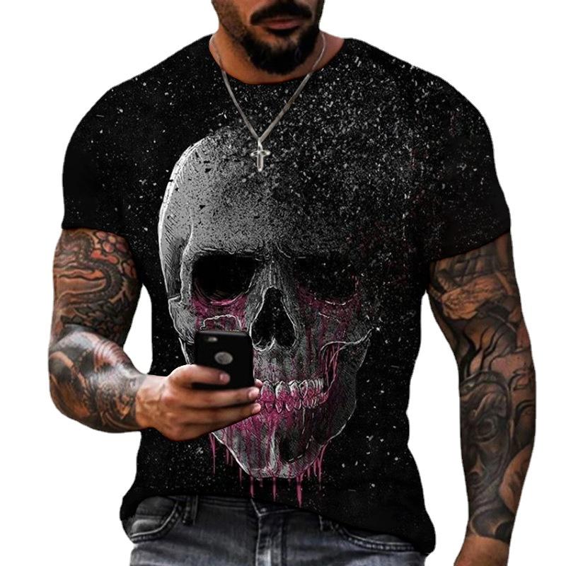 Skeleton 3D T Shirt Men O Neck Short Sleeve Summer Tops Mens Print Tee Shirts