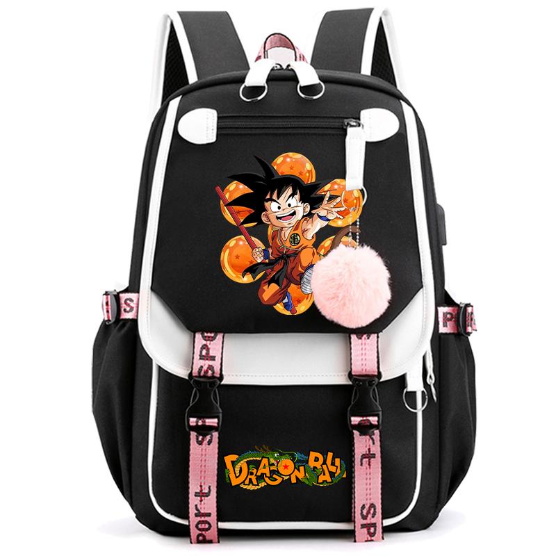 Аниме Dragon Ball Женский мультяшный рюкзак Водонепроницаемый USB рюкзак с легкой книжной сумкой для детей Подарки Мужчины Женщины Дорожная сумка Сумка для отдыха Рюкзак