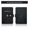 Leather Passport Holder Set with Cross-border Hot Stamping and Hardware Buckle