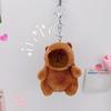 Stuffed Capybara Keychain with Hanging Buckle Cute Soft Fuzzy Mini Plush Animal Doll Key Ring Holder Keychain Pendant
