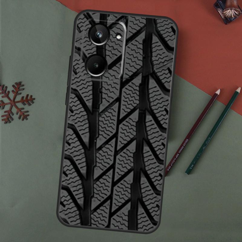 Tire Tread Pattern Case For Realme C75 C65 C67 C71 C63 C61 C55 C51 C53 C35 11 12 13 14 15 Pro Plus GT6 GT7 Pro