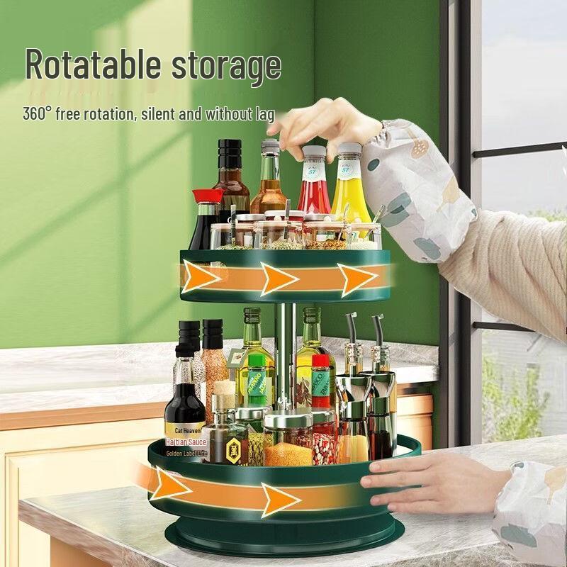 360° Rotating 3-Tier Kitchen Spice Organizer
