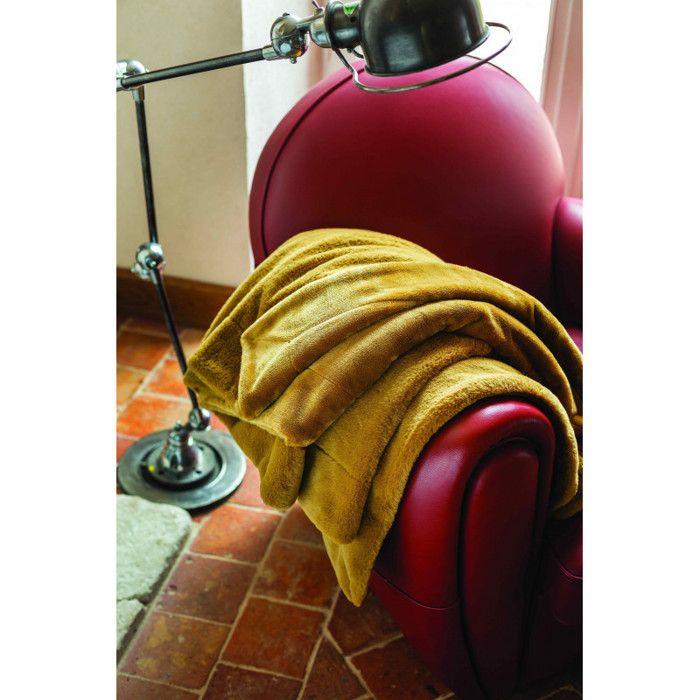 Plaid imitation fourrure "Mellow" 150 x 200 cm Toison d'or - Mellow Miel