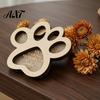 Pet Memorial Keepsake for Dog Hair Box, Cute Paw Shape Wooden Box Fur Dogs And Cats, Loss Sympathy Gift Cat Design