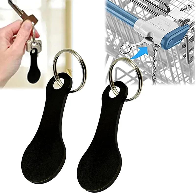 1-3pcs Shopping Cart Token Hard Portable Key Ring Metallic Stainless Steel Keychain for Key Hook Practical Daily Use Accessories