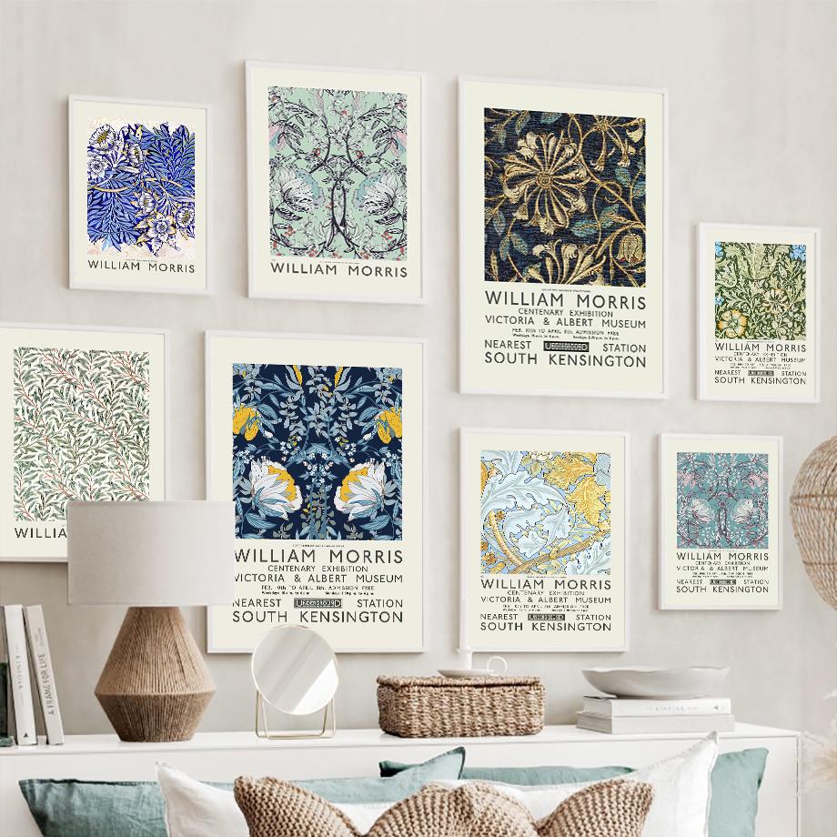 Уильям Моррис цветок абстрактная выставка плакаты на скандинавскую тему и принты настенная живопись на холсте картины для украшения гостиной
