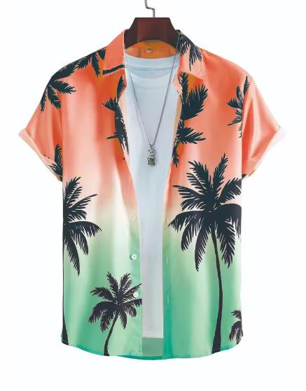 3D Cow Printing Men's Short Sleeve Shirt Summer Summer Men's Casual Shirt Outdoor Street Fashion Men's Short Sleeve