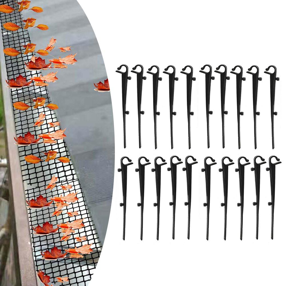 Зажим для желоба 20 шт. Черный плоские кровельные желоба сохраняют чистоту, изготовлены из пластика