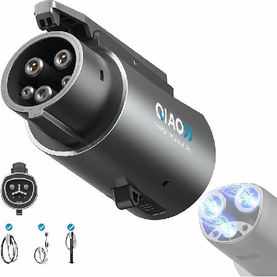 QIAO)) Upgraded Tesla To J1772 Adapter, Max 80A/250V NACS To J1772 Charger With Extreme Weather Protection & Anti-Drop Safety Lock For J1772 EVs On