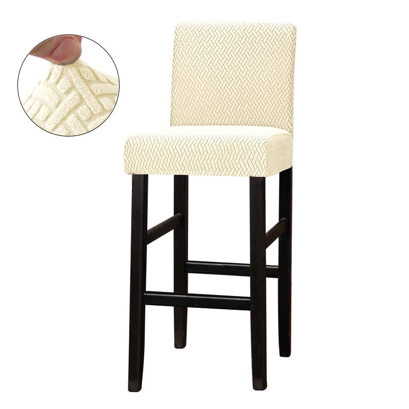 Чехол для стула из жаккарда, спандекс, эластичный, с короткой спинкой, однотонный, эластичный чехол для столовой, дома, отеля