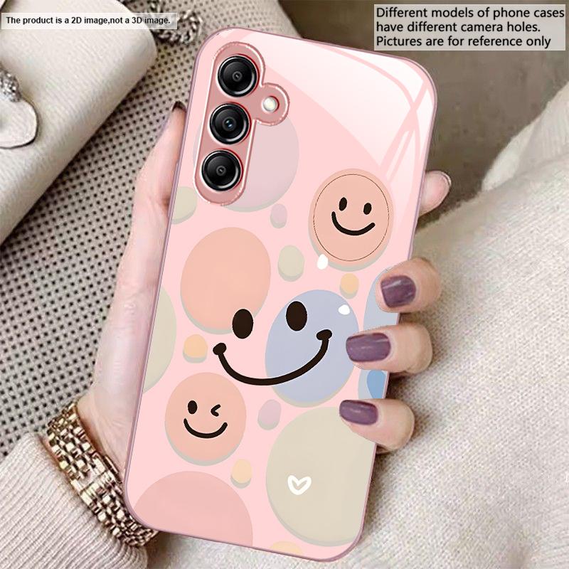Розово-фиолетовое круглое сердце Для Samsung A20 30 22 23 24 25 26 31 32 33 34 35 42 50 51 52 53 54 55 56 70 71 72 73 стеклянный чехол для телефона