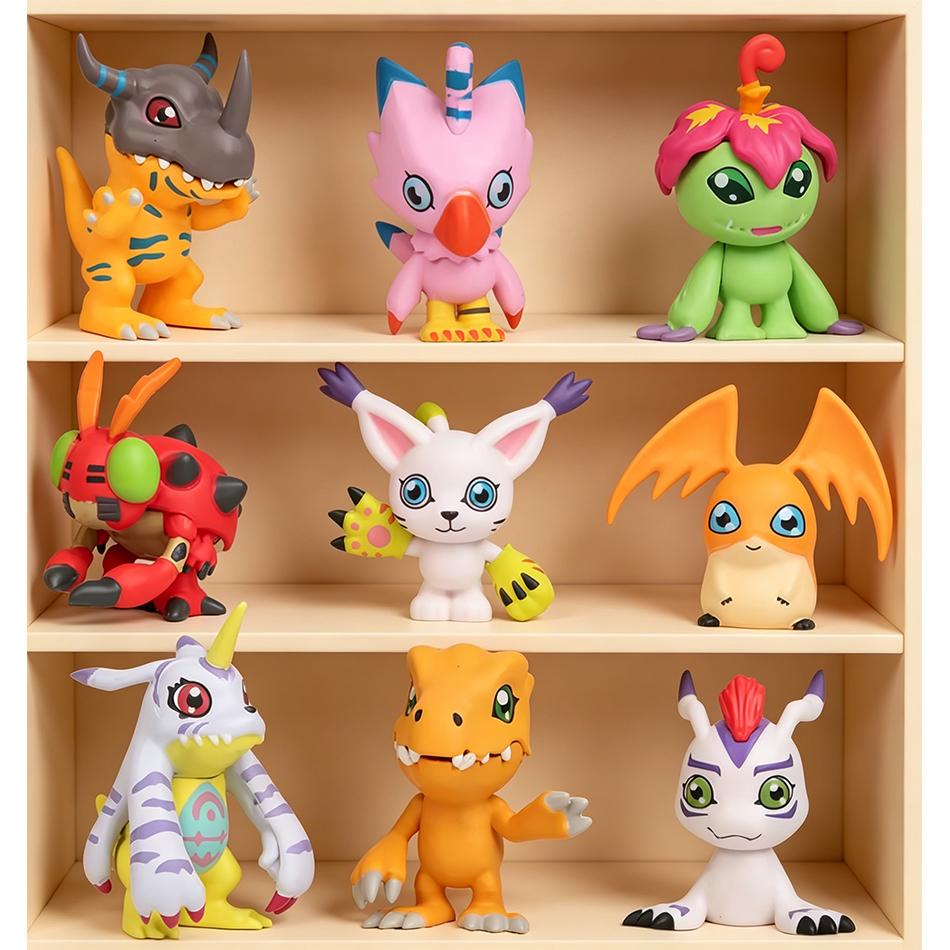 В наличии 9 шт./комплект Фигурка Аниме Digimon Adventure Модель из ПВХ Коллекция Статуэтки Куклы Игрушки Подарок на День Рождения Рождество Для Детей Фанатов