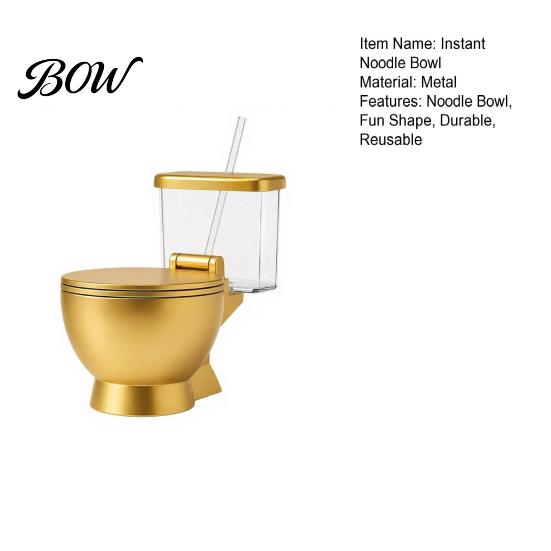 Toilet Shaped Snack Dish Ramen Bowl Set, Built-in Drink Cup And Straw Fun Game Night Tableware Design, Novelty Food Bowl, for Instant