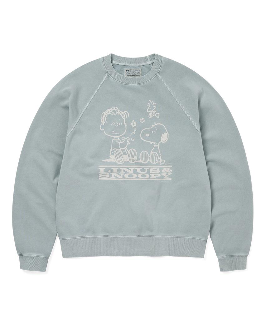 THISISNEVERTHAT Tnt Peanuts Faded Crewneck Blue Gray