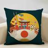 Japan Mount Fuji Ukiyo-e Retro Cushion Cover Sofa Pillowcase Home Decor Pillow Case 45x45cm Linen Home Textile Products