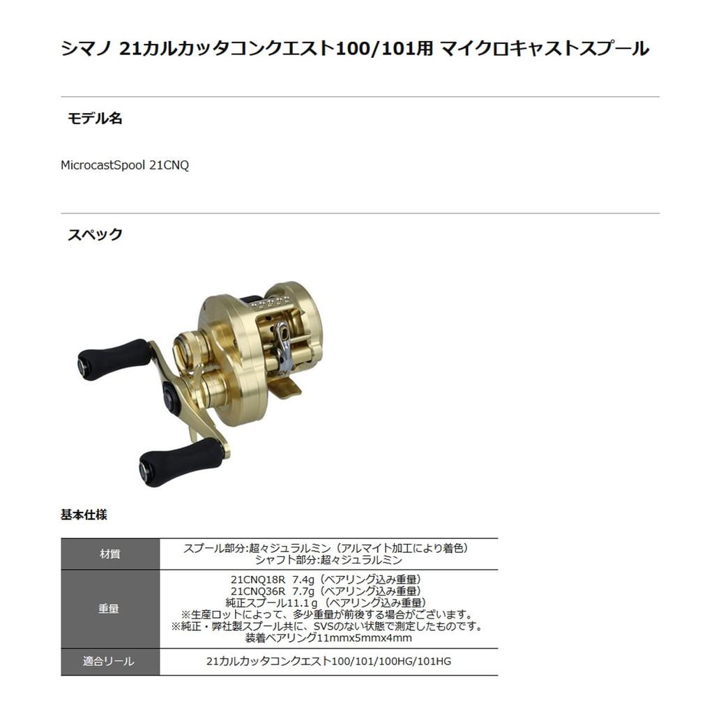 Avail Microcast Spool 21CNQ18R Champagne Gold Groove Depth 1.8mm