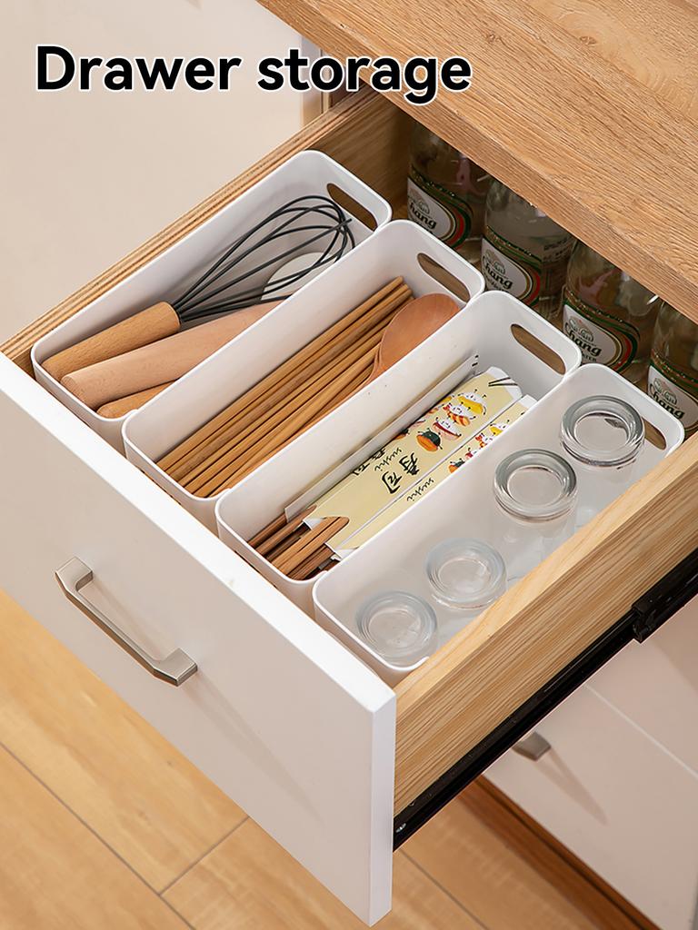 Plastic Cabinet Storage Box Kitchen Utensil Organizer Drawer Cutlery Storage Basket Under Sink Sundries Storage Case