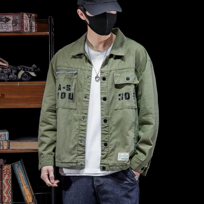 Мужская рабочая одежда рубашки с длинным рукавом хлопковые повседневные свободные красивые универсальные мужские карго стираные большие карманы тканые рубашки куртки