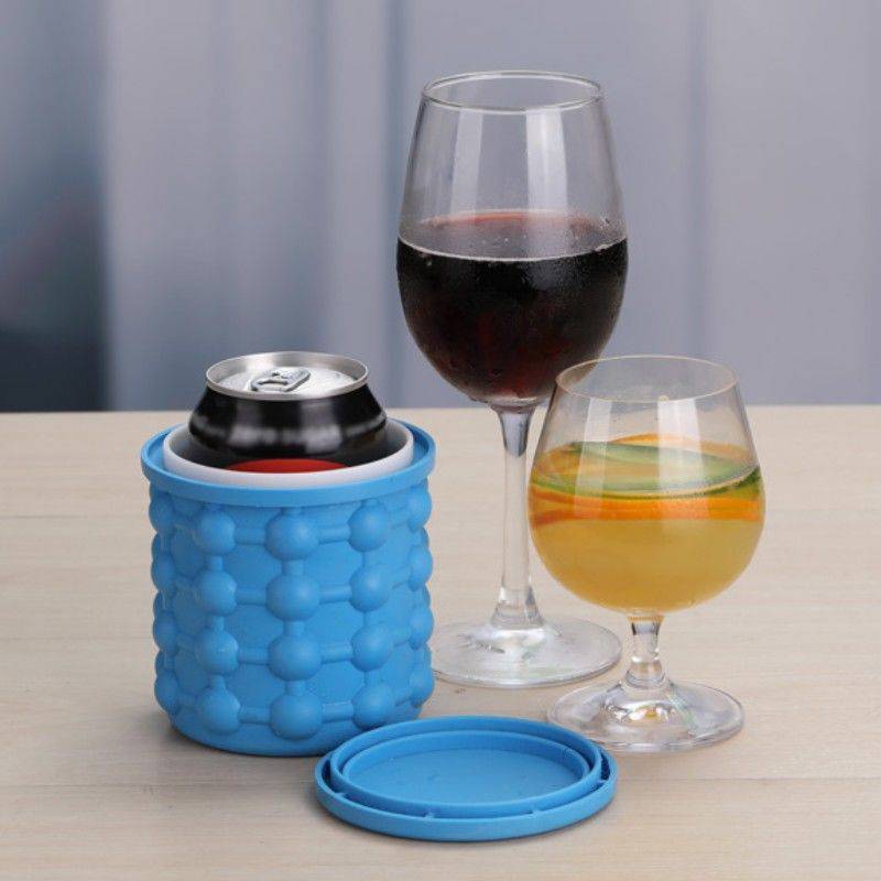 Silicone Ice Bucket With Lid And Scoop For Outdoor Picnic And Party Use