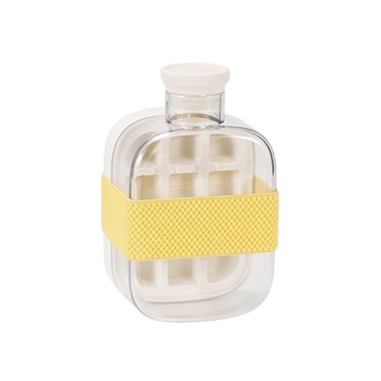 Curling Ice Cube Mold with One-Touch Release Flexible Ice Tray Portable Leak-Proof Water Bottle for Gym Travel Outdoor