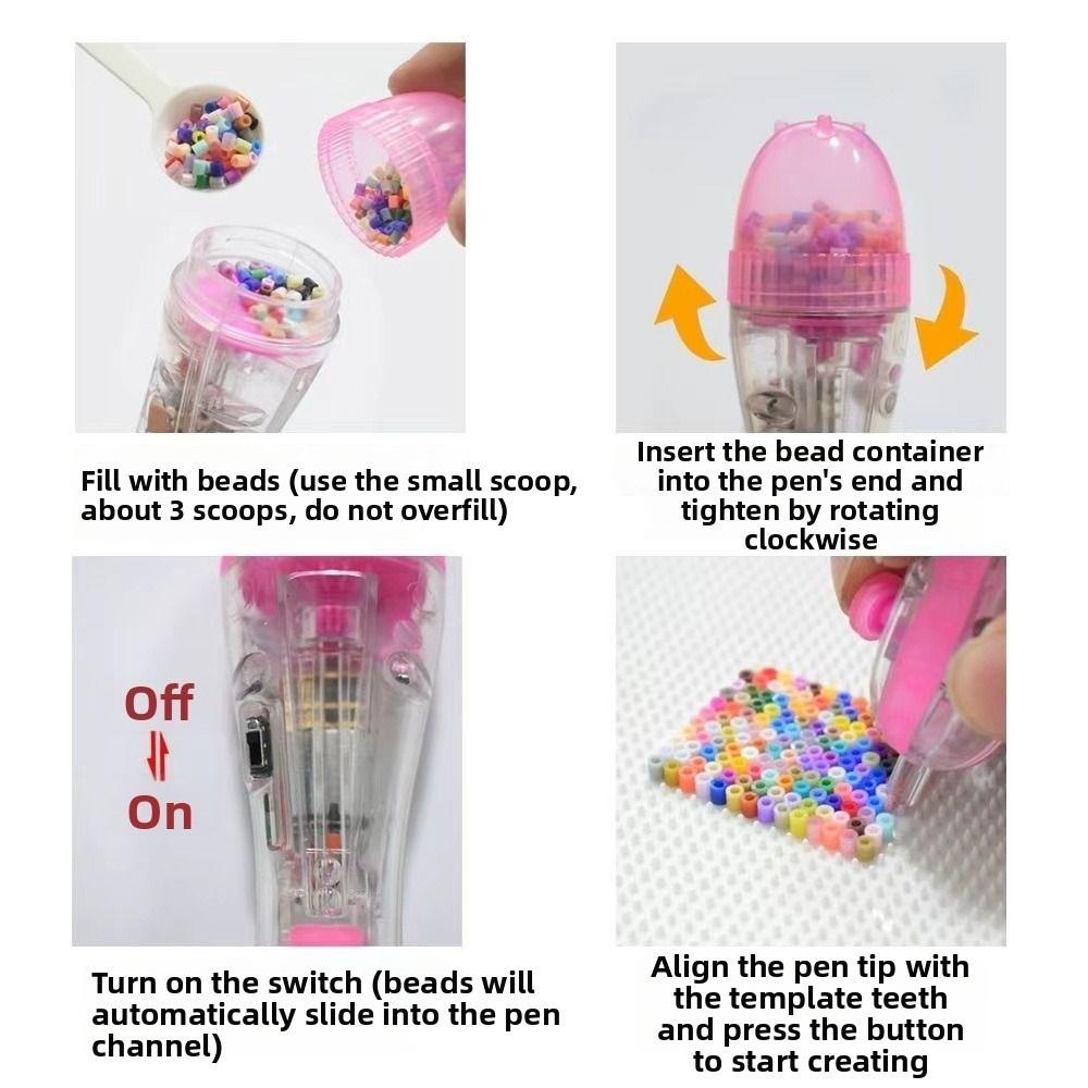 Ergonomic Automatic Fuse Bead Pen 2.6mm Tip Bead Positioning Pen Press-Type Bead Pen Pixel Puzzle