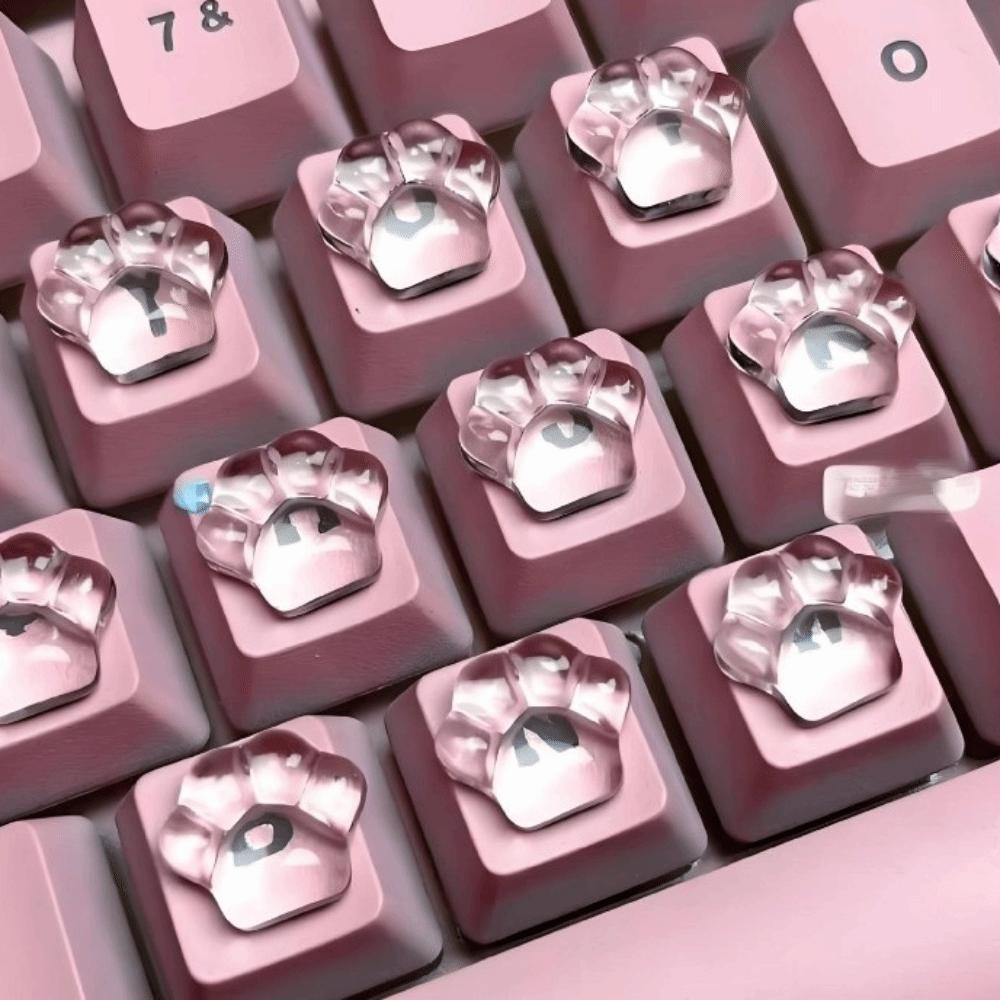 3D Clear Raised Keyboard Stickers Raised Pad Transparent Long Nails Keyboard Stickers Silicone Thick 3D Keyboard Stickers