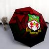 Wrexham AFC pattern, automatic folding umbrella, portable and foldable design, 8 ribs, a Christmas or birthday gift.