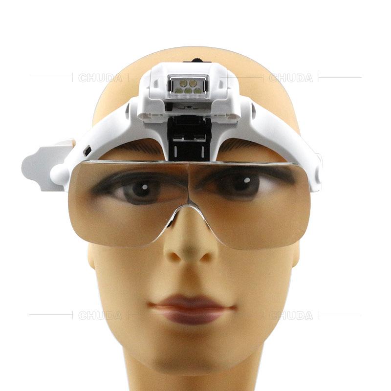 1.2X 1.8X 2.5X 3.5X 4.5X Очки-лупа со светодиодной лампой для обоих глаз, лупа для часовщиков и ювелиров, измерительные очки