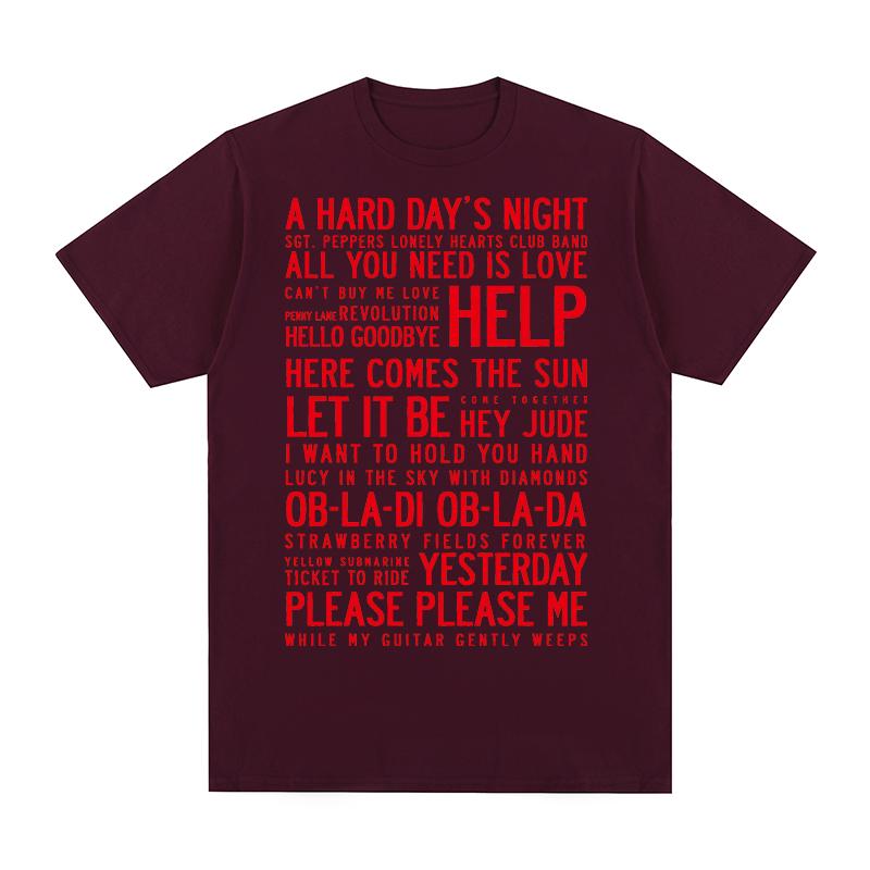 Hey Jude Some of Songs Vintage Tshirt Rock Band Cotton Men T shirt New TEE TSHIRT Womens tops