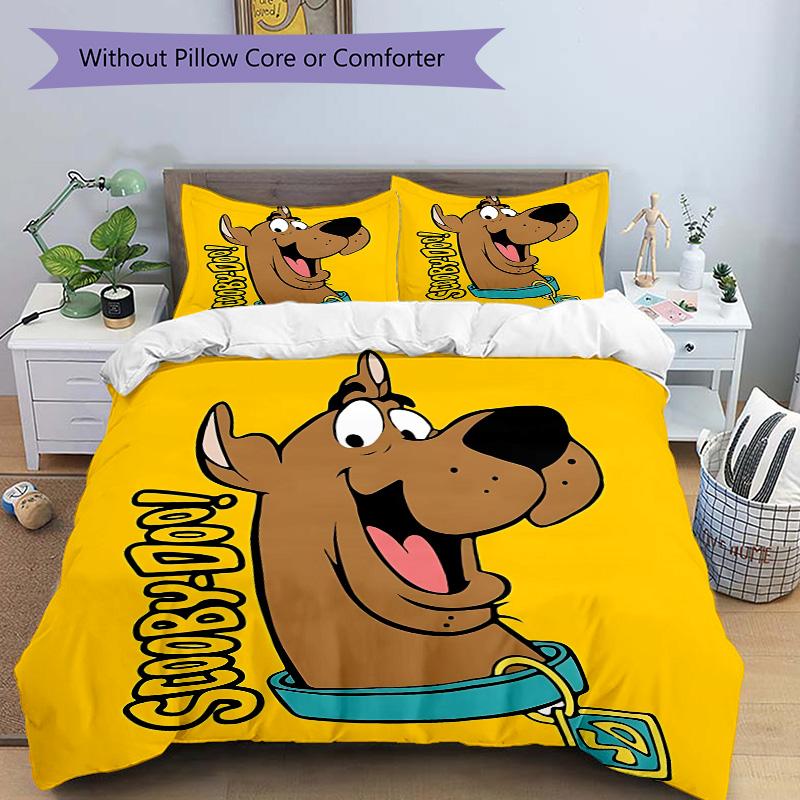 Scoobydoo Mystery Print 3Pcs Bedding Setduvet Cover With 2 Bedropillowcase Home Birthday Gift