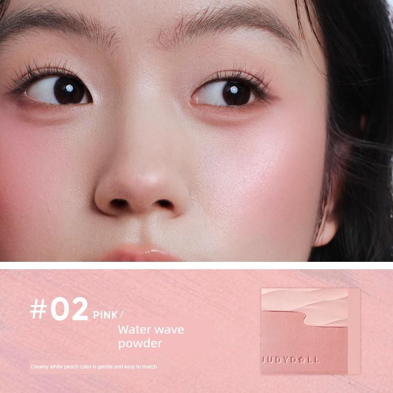 Judydoll Orange Satin Gloss Blush Two-Tone Blush Palette 02 Water Wave Pink Expanding Color Water Glossy Vitality for Women