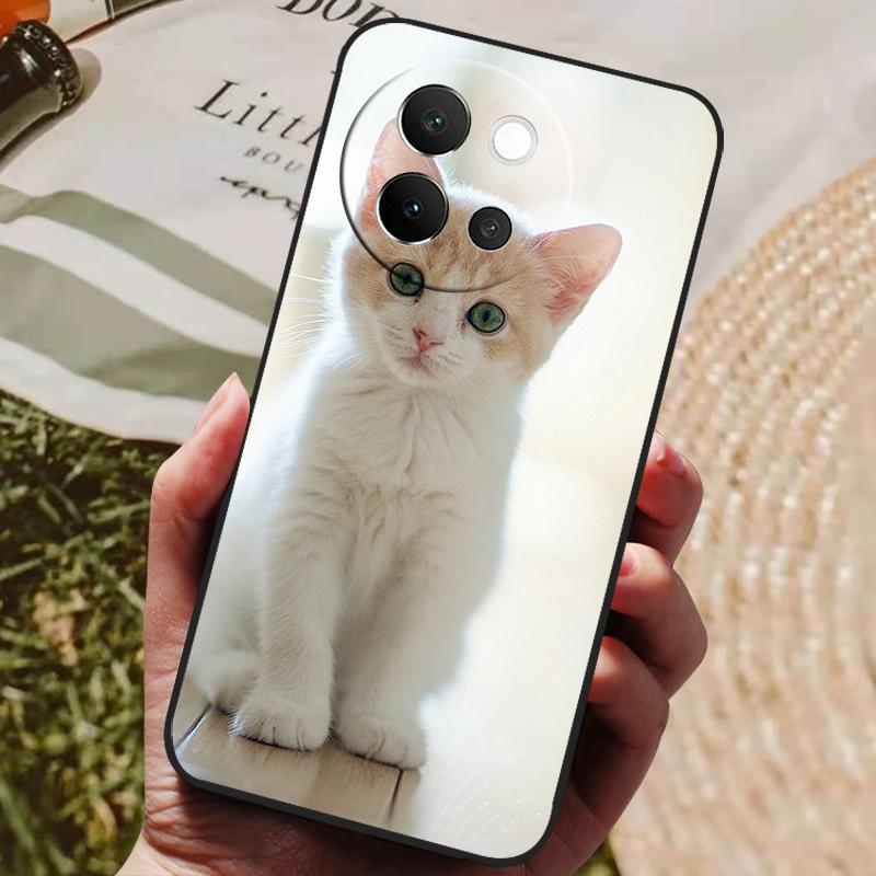 Чехол для VIVO V40 Lite 5G Мягкая силиконовая накладка Черный бампер ТПУ Для чехлов на телефон Vivo V40 Lite 5G V40Lite Ударопрочные задние крышки