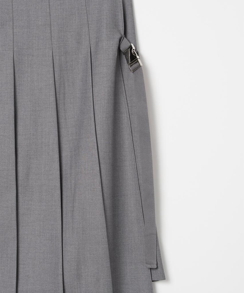 Milo Woman Zipper Layered Pleated Skirt [Gray]